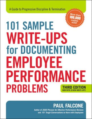 9780814438558 101 Sample Write Ups For Documenting Employee Performance Problems