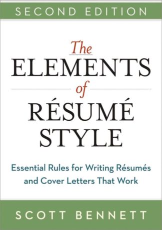 9780814433935 Elements Of Resume Style 2nd Edition