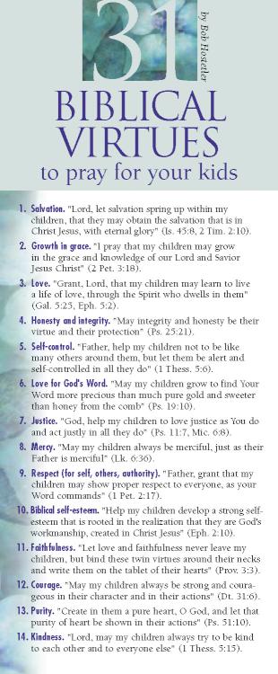 9781576839003 31 Biblical Virtues To Pray For Your Kids 50 Pack