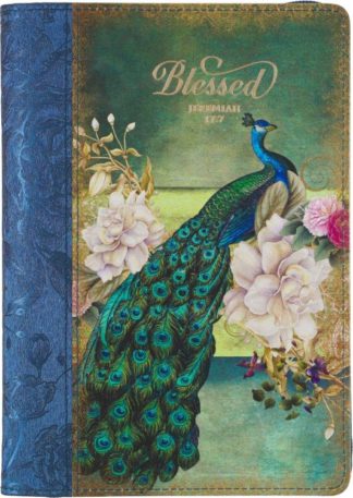 9781639522736 Blessed Journal Jeremiah 17:7 Blue Peacock With Zipper