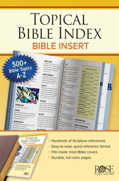9781628624267 Topical Index : Bible Insert - 500 Plus Bible Topics 1-Z