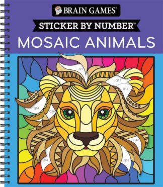 9781639382415 Sticker By Number Mosaic Animals