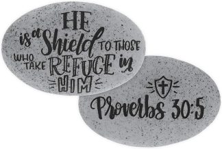 798890171756 He Is A Shield To Those Who Take Refuge In Him Proverbs 30:5 Pocket Stone