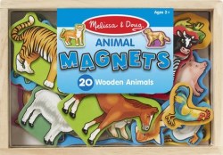 000772004756 20 Wooden Animal Magnets In A Box