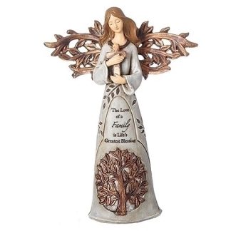 089945651256 Tree Of Life Angel Holding Cross (Figurine)