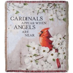 096069116707 Cardinals Appear Woven Tapestry Throw