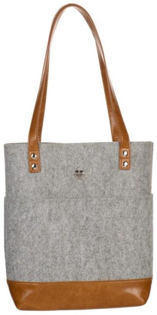 1220000138032 Silver Heart Toffee And Felt Fashion Bible Tote