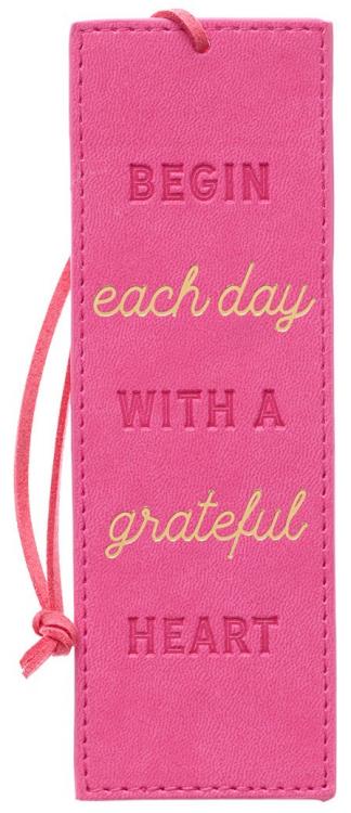 1220000138605 Begin Each Day With A Grateful Heart Pink Faux Leather