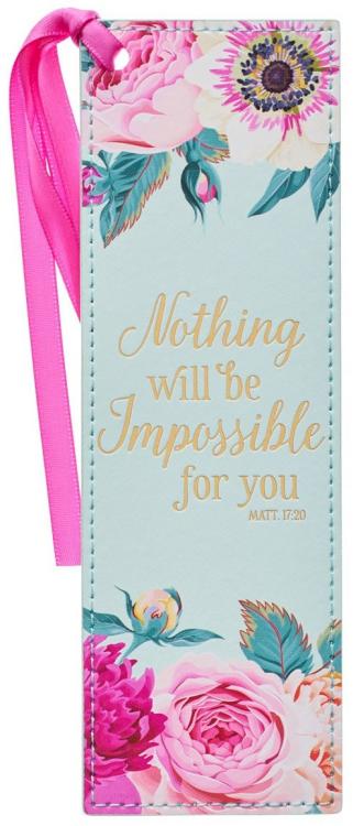 1220000138704 Nothing Will Be Impossible Pink Floral Faux Leather