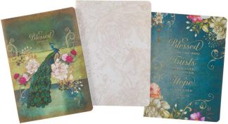 1220000322080 Blessed Peacock Jeremiah 17:7 Large Notebook Set