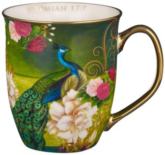 1220000323001 Blessed Blue Peacock Ceramic Jeremiah 17:7