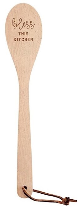 195002030589 Bless This House Wooden Spoon With Cover