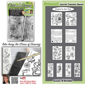 611553559749 1 And Done Line Art Transfer Sheets Botanicals