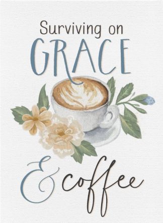 656200683507 Surviving On Grace And Coffee Canvas