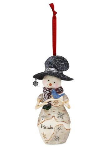 664843810969 Friends Snowman Holding Bluebird (Ornament)