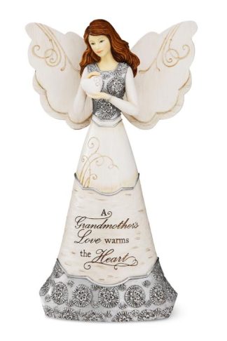 664843822979 Grandmother Angel Holding Heart (Figurine)