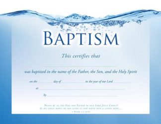 730817356655 Baptism 1 Peter 1:3 Premium Certificate Pack Of 6