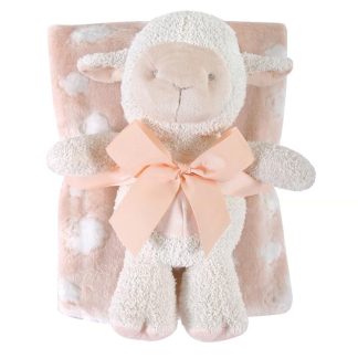 737505120802 Lamb Blanket Toy Set Girl