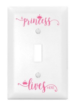 737682012228 Princess Lives Here Single Light Switch Cover