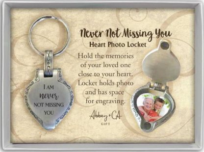 785525304306 Never Not Missing You Photo Heart Locket Key Ring