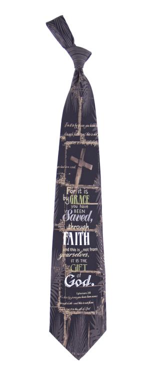 796736090858 Saved Through Faith Ephesians 2:8 Necktie (Tie)