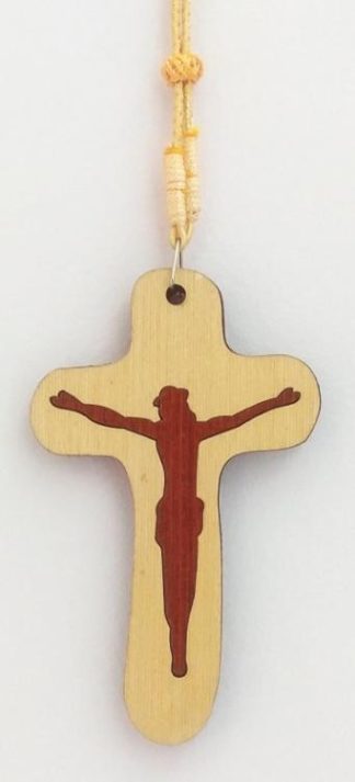 810013850079 Wooden Cross Crucifix Car Hanging