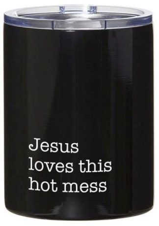 886083889196 Jesus Loves This Hot Mess Stainless Steel Tumbler