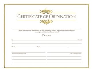 081407008837 Certificate Of Ordination Deacon