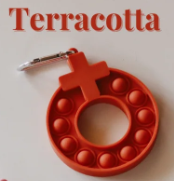 197644098200 Decade Rosary Pop It Keychain Terracotta