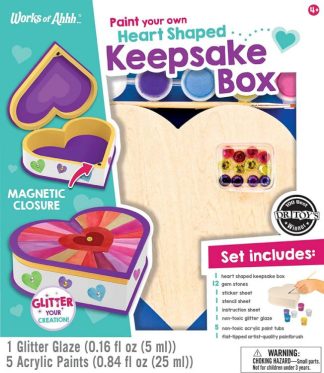 705988220210 Heart Shaped Keepsake Box Wood Paint Kit