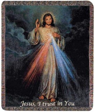 725734743329 Divine Mercy With Verse Tapestry Throw