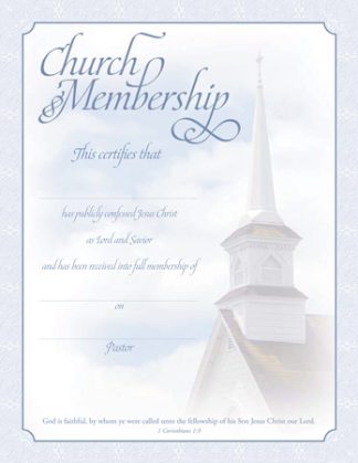 730817344072 Church Membership Certificate Pack Of 6