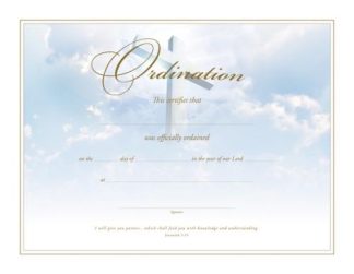 730817348773 Ordination Certificate Pack Of 6