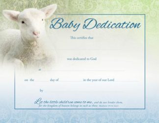 730817352329 Baby Dedication Certificate Pack Of 6