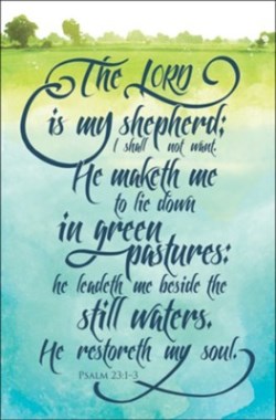 730817361239 Calligraphy Script The Lord Is My Shepherd Psalm 23:1-3 KJV Pack Of 100