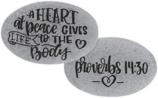798890171725 Heart At Peace Gives Life To The Body Proverbs 14:30 Pocket Stone