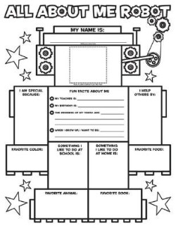 9780545014625 All About Me Robot Graphic Organizer Posters K-2