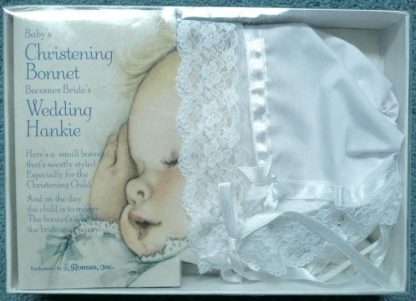 089945435207 Deluxe Christening Bonnet Hanky For Wedding