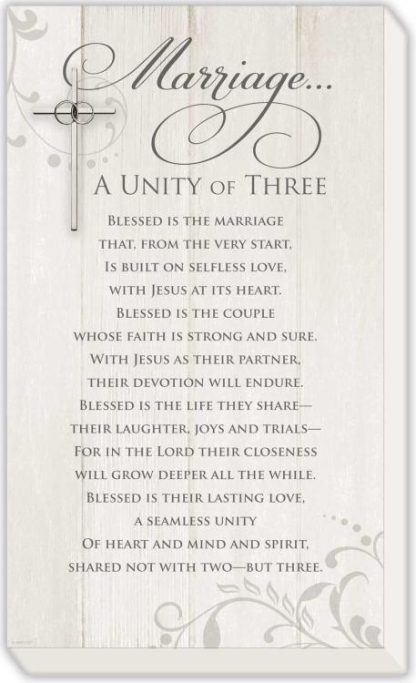 095177578834 Marriage A Unity Of Three (Plaque)