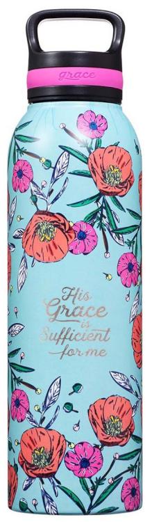 1220000136984 His Grace 2 Corinthians 12:9 Stainless Steel Water Bottle