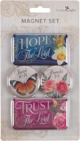1220000321908 Trust And Hope Floral Magnet Set