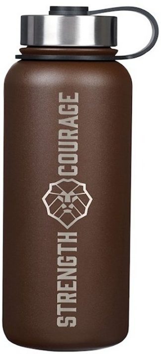 1220000324206 Strength And Courage Stainless Steel Water Bottle Joshua 1:9