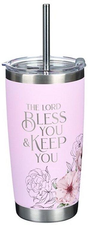 1220000325005 Lord Bless You And Keep You Floral Stainless Steel Travel Tumbler With Stai