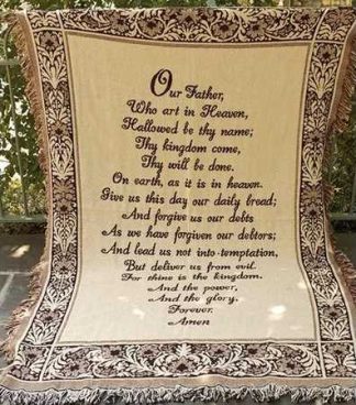725734545626 Lords Prayer 2 Layer Tapestry Throw