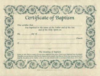 9780805472844 Certificate Of Baptism