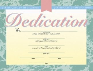 9780805473346 Certificate Of Dedication