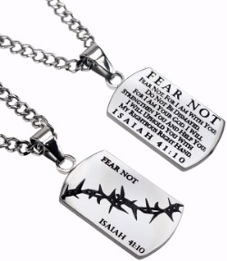 999813741104 Dog Tag Crown Of Thorns Fear Not