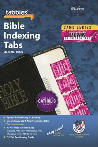 084371584222 Pink Camo Bible Tabs Plus Catholic Books
