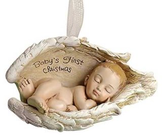 089945375220 Babys First Christmas Baby In Wings (Ornament)
