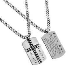 301324411030 Chain Cross Fear Not Dog Tag